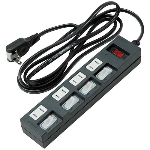 YAZAWA 個別集中スイッチ付節電タップ Y02BKS452BK