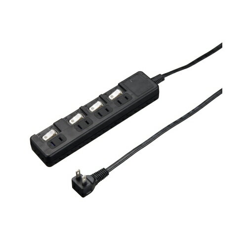 YAZAWA 雷ガード付4個口節電タップ0.3mブラックH8KS4403BK