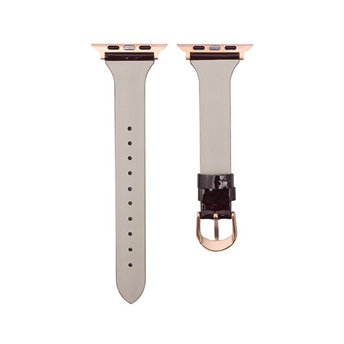 WEARPLANET Slim Line 本革 エナメルバンド for Apple Watch 41/40/38mm ガーネットブラウン WP23098AWBR