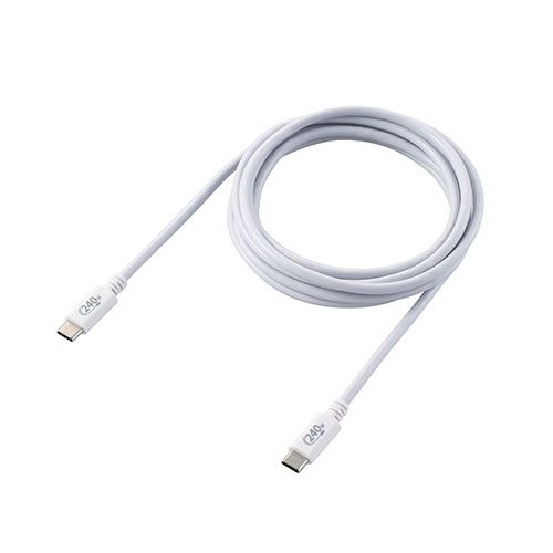 エレコム USB2.0ケーブル/C-Cタイプ/認証品/USB Power Delivery対応/240W/2.0m/ホワイト U2C-CCPE20NWH