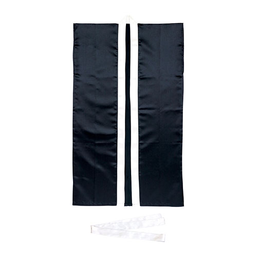 【10個セット】 ARTEC ソフトサテンロングハッピ L 黒/銀襟 (ハチマキ付) ATC14454X10 【10個セット】 ARTEC ソフトサテンロングハッピ L 黒/銀襟 (ハチマキ付) ATC14454X10
