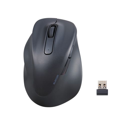 エレコム 静音 2.4GHz無線マウス “EX-G”5ボタン Lサイズ(左手用) M-XGL31DBSKBK