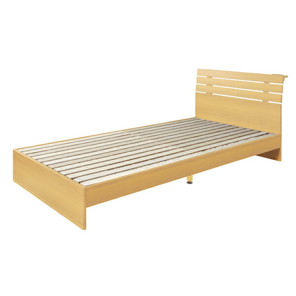 シングルベッド ベッドフレームのみ すのこベッド 棚付き コンセント付き スノコベッド 木製 シングルサイズ ベット 高級感 レトロ モダン 北欧 ブルックリン 西海岸 男前 インテリア おしゃれ ナチュラル