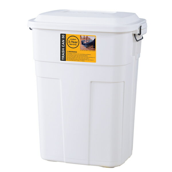 トラッシュカン50L ダストボックス フタ付き ふた付き ごみ箱 ゴミ箱 トラッシュボックス モダン 野外 リビング キッチン アンティーク カントリー ブルックリン おしゃれ 北欧 レトロ ホワイト 西海岸 インテリア 台所