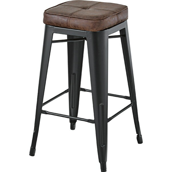 ハイスツール 腰掛け スチール レザー スタッキングスツール イス 椅子 チェアー オットマン 玄関 キッチン 台所 リビング コンパクト レトロ モダン 北欧 ブルックリン 西海岸 男前 インテリア おしゃれ シンプル アンティーク 姫系 カントリー かわいい 高級感 ブラウン