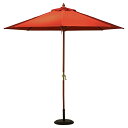 送料無料 木製パラソル 単品 270cm ガーデンパラソル 日よけ サンシェード カフェ ガーデンファニチャー アウトド リゾート レジャー ビーチ キャンプ ...