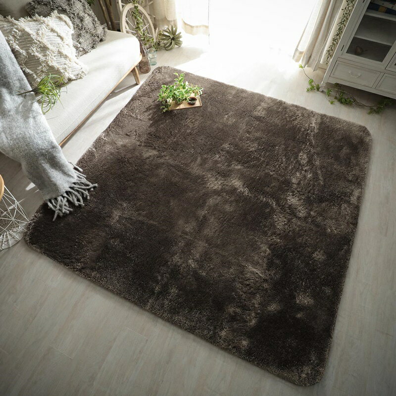 羊毛制 - マイクロファイバーラグ グレージュ GB 190x240cm 長方形 ラグマット ラグカーペット 絨毯 じゅうたん センターラグ おしゃれ カジュアル かわいい 1人暮らし 肌触り 手洗い ホットカーペット対応 床暖房対応 滑り止め すべり止め ルームマット ひとり暮らし