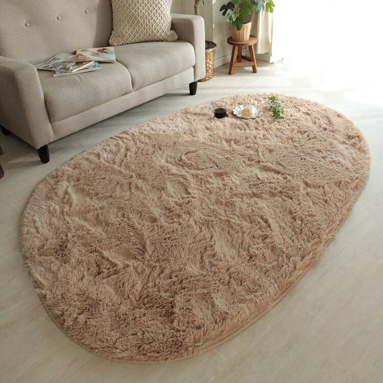 130x190cm シフォン (異形) BE ミルクティ 洗える すべり止め 抗菌防臭効果 オールシーズン ホットカーペット ウレタン レトロ 床暖房対応 シンプル モダン おしゃれ