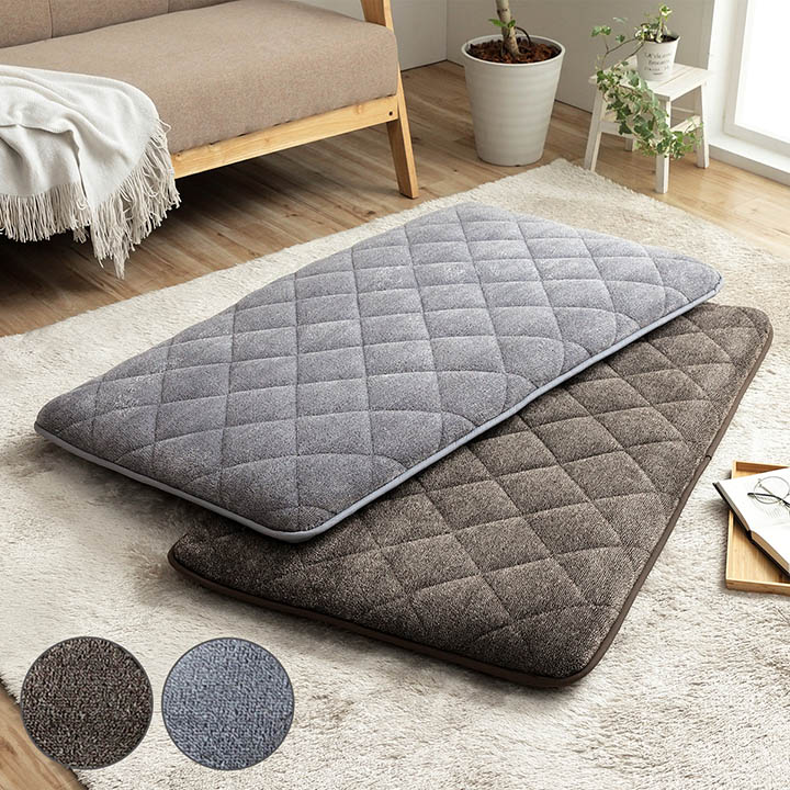 クッション 座布団 あったか 寝転ぶ 三層 キルティング 洗える 約65×115cm 長座布団 ざぶとん おしゃれ ごろ寝クッション お昼寝マット [2]