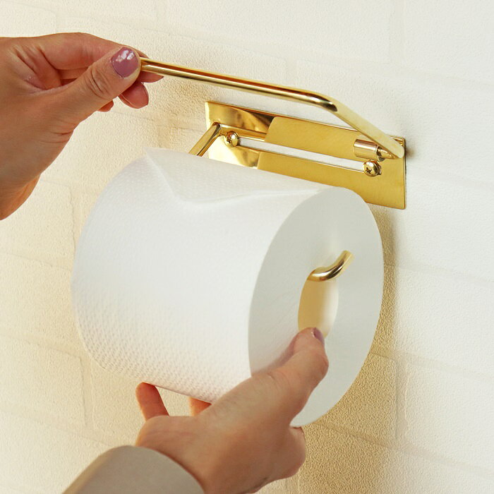 トイレットペーパーホルダー アンティークゴールド シングル 真鍮製 高級感 ブラス クラシック 北欧 おしゃれ ヨーロピアン ヨーロッパ 西洋 かっこいい 紙巻器 完成品 金色