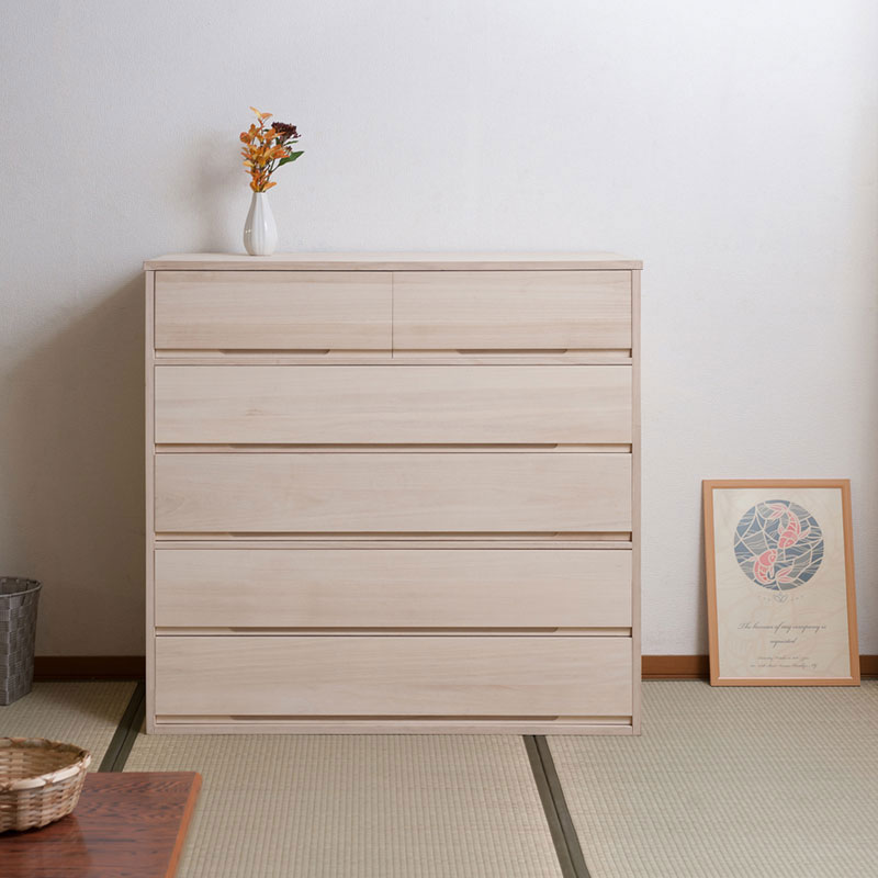 箪笥5段 白木 桐 たんす タンス 衣類収納 チェスト 和室 服収納 木製 引き出し収納 レトロ 引出し収納 和風 きごころ ナチュラル 桐心 和テイスト シンプル 和モダン