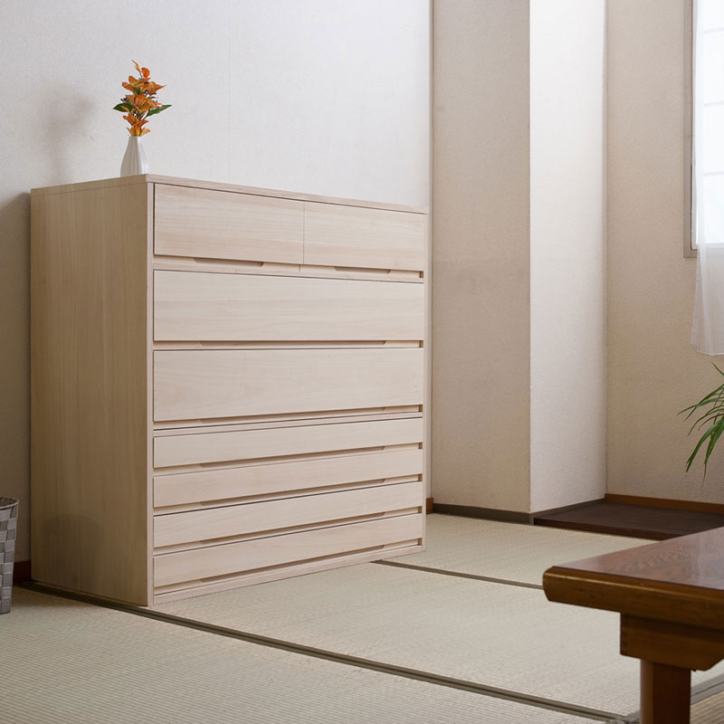 箪笥7段 白木 桐 たんす タンス 衣類収納 チェスト 服収納 ナチュラル 木製 和風 和室 和モダン 和テイ..