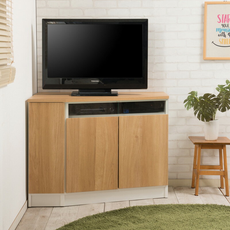 コーナーテレビボード 左壁付けタイプ 幅99.5cm 奥行55cm 高さ75.5cm gym ジムシ