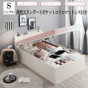 組立設置付 シングルベッド レギュラー丈 深さラージ マットレス セット 大容量 収納付き クローゼット跳ね上げベッド 棚 コンセント付き aimable エマーブル 薄型スタンダードポケットコイルマットレス付き 縦開き シングルサイズ 収納ベッド ベット(3)