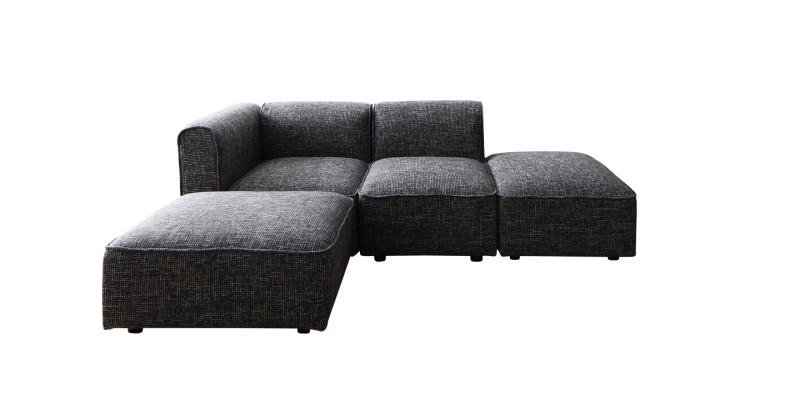 ソファ オットマンセット コンパクトタイプ コーナー×1 1P×1 オットマン×2 セット キャメルブラウン ユニットデザインコーナーソファセット グレー UN...