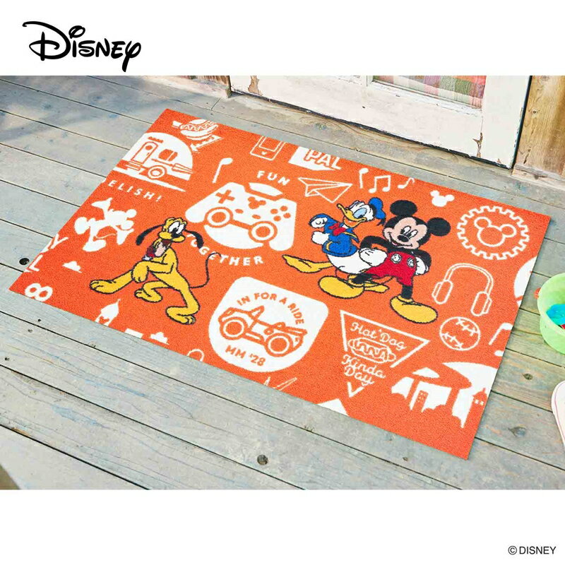 玄関マット Mickey/ミッキーと仲間達 75×120cm おしゃれ かわいい 洗える 滑り止め 屋内 野外 室内 フロアマット 日本製 エントランスマット ラグマット リビング 薄型 ドアマット オールシーズン