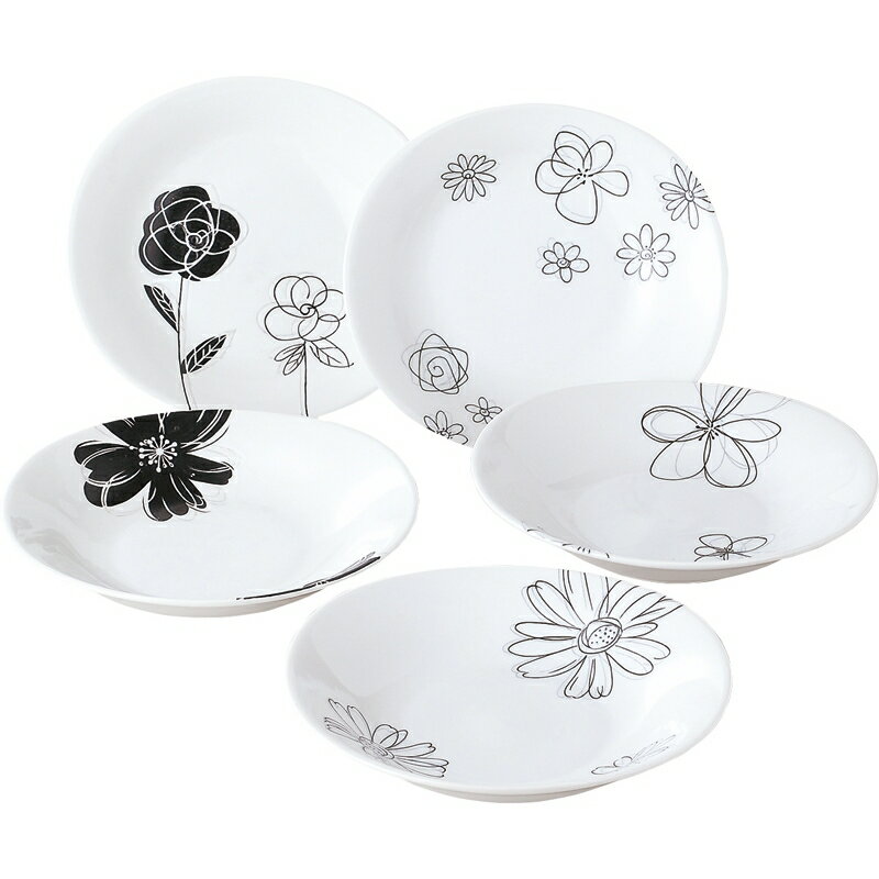 日本製 パスタ&カレー皿5枚セット 北欧 レノマ 磁器 国産 お皿 おしゃれ かわいい 花柄 アンティーク モダン シンプル 食器 キッチン用品 台所用品 贈り物 ギフト 誕生日 お祝い 記念品 贈答品 プレゼント 敬老の日 結婚祝い ホワイトデー 母の日