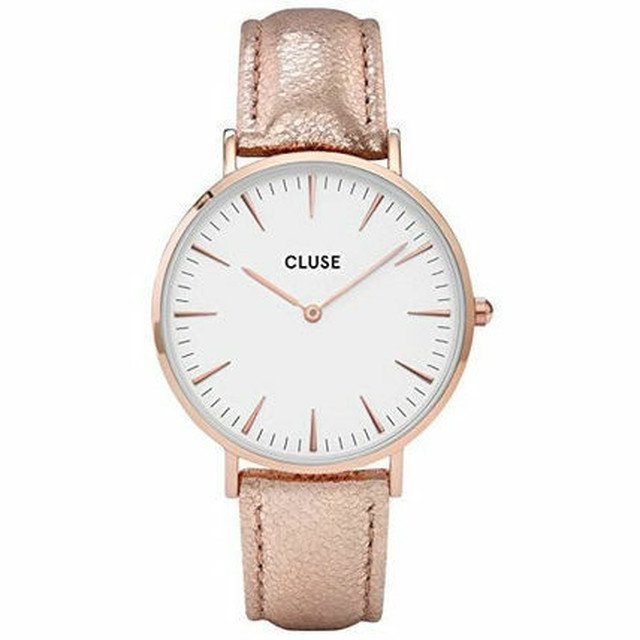 CLUSE クルース CL18030 La Boheme ラ・ボエーム 38mm ペア 男女 レディース ローズゴールド 本革 ベルト 上品 カジュアル クオーツ ホワイト シンプル プレゼント ユニセックス 腕時計 母の日 その1