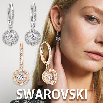 SWAROVSKI スワロフスキー Sparkling Dance ドロップピアス 5504652 5504753/5604199 ラウンドカット ホワイト ローズゴールド