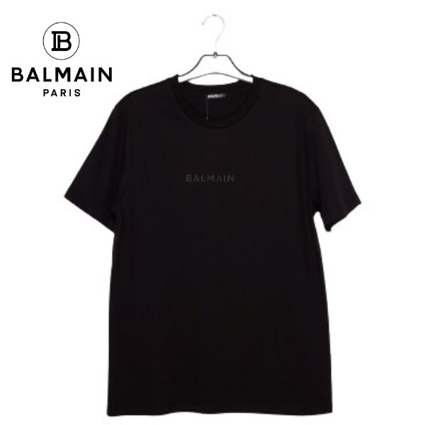 バルマン Tシャツ 半袖 メンズ ブランド ロゴ 大特価 セール SALE バルマン 13561 BALMAIN PARIS 黒 ブラック Tシャツ