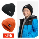 THE NORTH FACE ノースフェイス NF0A3FMU 帽子 ニットキャップ キッズ 子供 ニット帽 ブラック 黒 オレンジ YOUTH SALTY DOG BEANIE ビーニー