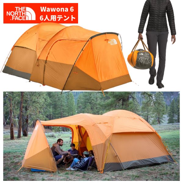 楽天R-TIME 楽天市場店THE NORTH FACE ザ ノースフェイス テント 6人用 NF0A52VM ワウォナ 6 ワオナ 大型 2ルーム Wawona 6P アウトドア キャンプ 野営 オレンジ