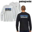 Patagonia パタゴニア 38518 メンズ ロングスリーブ P-6ロゴ レスポンシビリティーロンT ブラック 黒 ホワイト 白 長袖