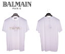 バルマン Tシャツ メンズ ブランド 白T 大特価 SALE 12120 BALMAIN PARIS 白 ロゴ t シャツ balmain t シャツ バルマン 服 バルマン パリス 芸能人