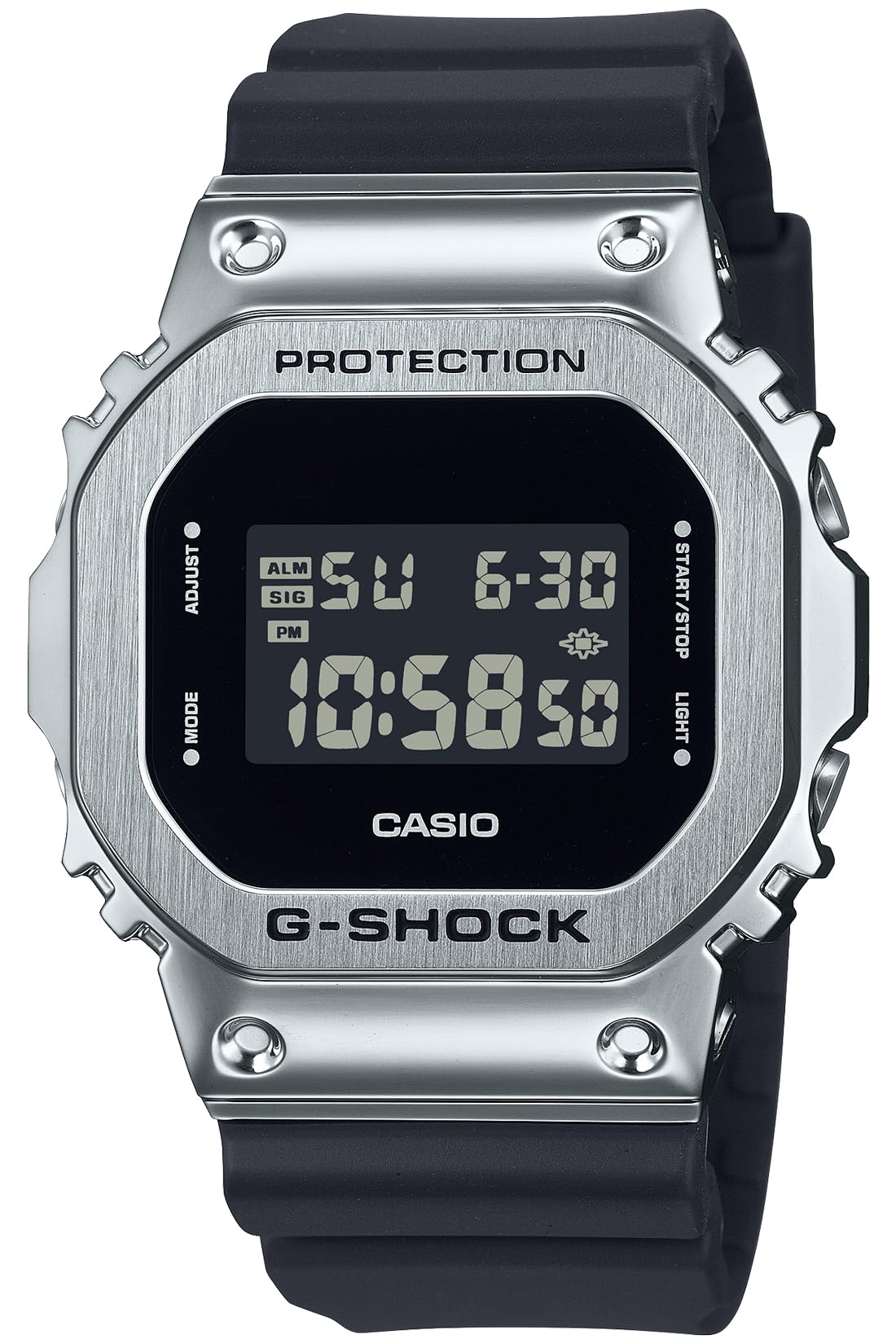 Rakuten - CASIO カシオ G-SHOCK Gショック GM-5600U-1 メタルカバード メンズ 腕時計 ジーブラック シルバー 並行輸入品