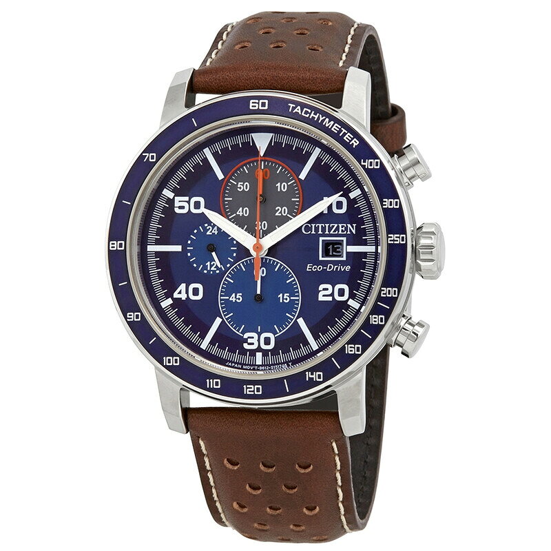 CITIZEN シチズン CA0648-09L Eco-Drive エコ・ドライブ クロノグラフ BRYCEN ブライセン ネイビー ブルー ブラウン メンズ 腕時計 並行輸入品
