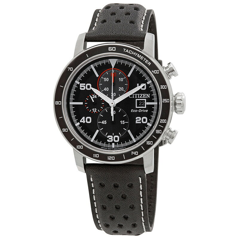 【純正BOX付属】CITIZEN シチズン CA0649-14E Eco-Drive エコ・ドライブ クロノグラフ BRYCEN ブライセン ソーラー ブラック 黒 メンズ 腕時計 並行輸入品