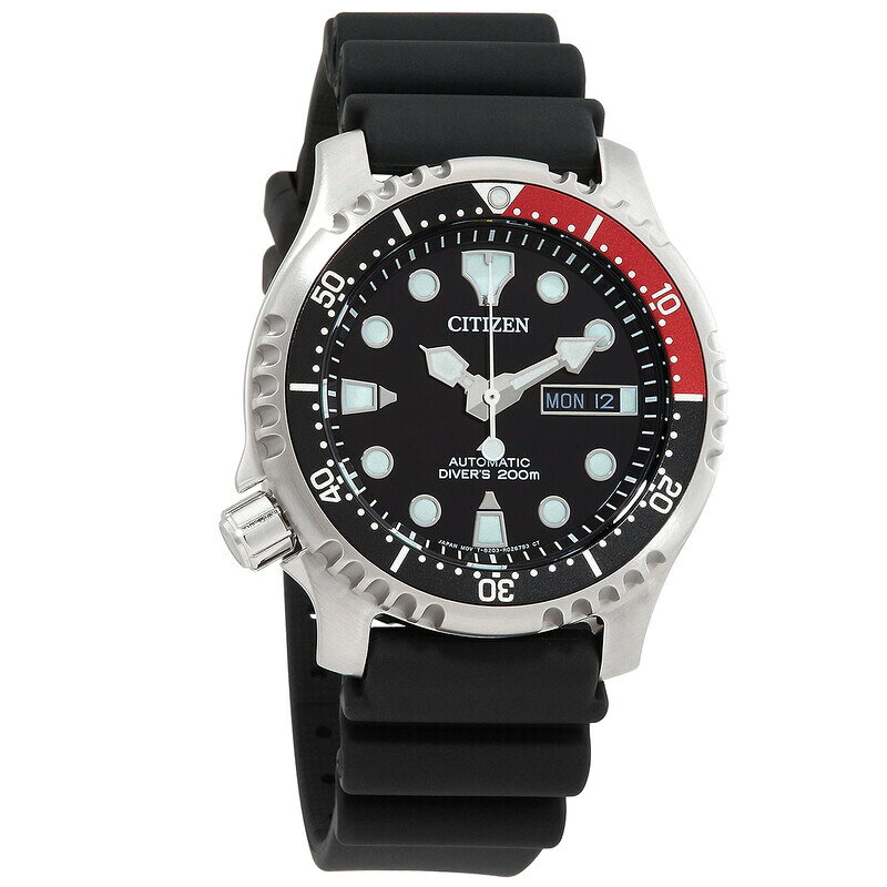 【純正BOX付属】CITIZEN シチズン PROMASTER プロマスター NY0085-19E FUGU フグ ダイバーズウォッチ ブラック レッド メンズ 腕時計 並行輸入品