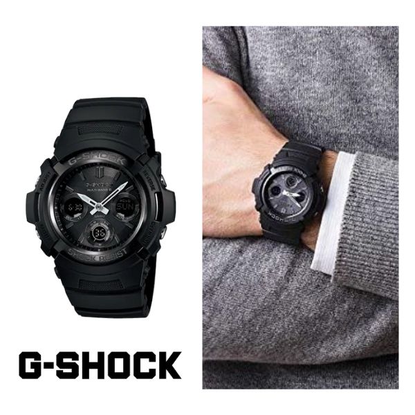 CASIO カシオ G-SHOCK AWG-M100B-1A (AWG-M100B-1AJR同型) Gショック 電波ソーラー コンビネーション アナデジ デジアナ オールブラック