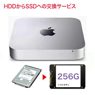 お預かりしてリフレッシュ！ Mac mini 2014 / 2012 / 2011 内蔵ストレージの交換サービス (HDD から SSDに) 容量 256GB の 新品SSDの料金込み 【往復の送料込みです】