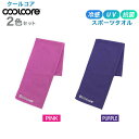 クールコア COOL CORE クーリングタオル 2色セット ( ピンク / パープル ) 冷感 タオル クールコアタオル 猛暑 夏 熱中症対策 冷却 スポーツ アウトドア 気化熱 メール便送料無料NYH / CC2色セット（PKPU02） / CLCRTW-02P