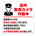 【万引き 死角なくカメラを配置 防犯 防犯カメラ 警察 監視カメラ 警察官 犯罪 万引き禁止 注意 店舗 お店 飲食店 看板】屋外 防水 プレート 板 プレート看板 プレートタイプ ステッカー シール サイン 表示 フェンス 柵 標示