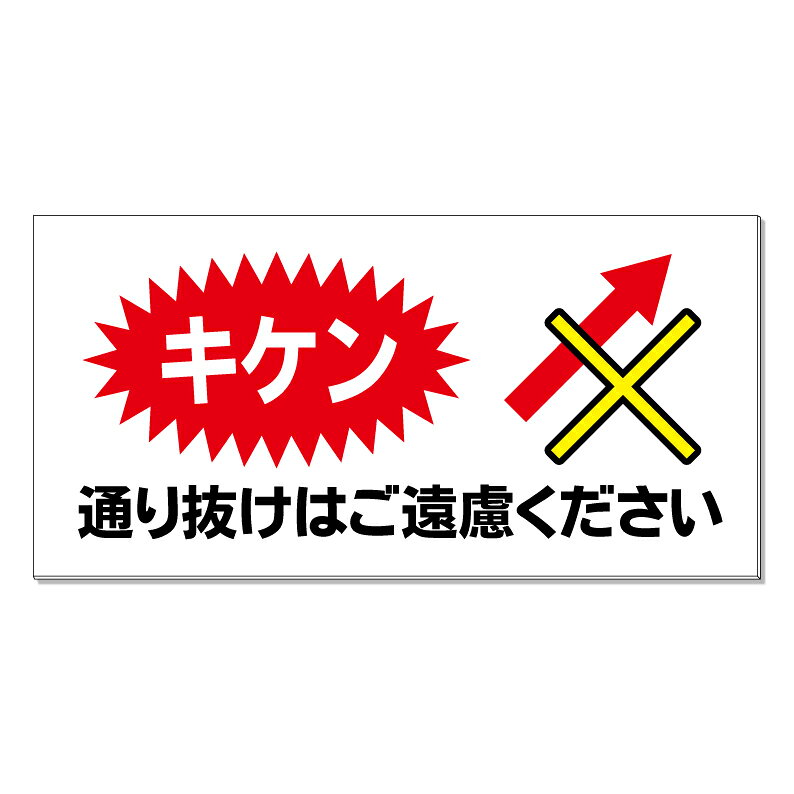 【 通り抜け禁止 キケン 看板 ※デザイン264番 】 誘導看板 屋外看板 プレート看板 ショッピングモール 商業施設 スーパー 病院 施設 ホテル コンビニ 案内看板 表示 マンション 屋外 ガレージ看板 駐車場看板 フェンス 防水 標識 パネル看板