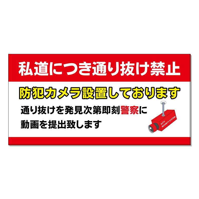 【 私道 防犯カメラ作動中 看板 ※デザイン739番 】 誘導看板 屋外看板 プレート看...