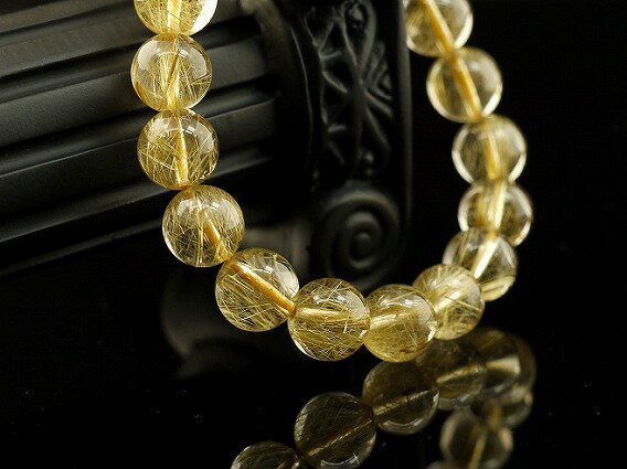 パワーストーン ブレスレット 上品質 ゴールデンルチルクォーツ10.5mm 天然石 メンズ レディース