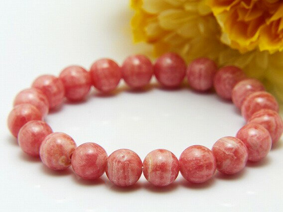 パワーストーン ブレスレット ロードクロサイト XL18cm インカローズ10mm 天然石 メンズ レディース