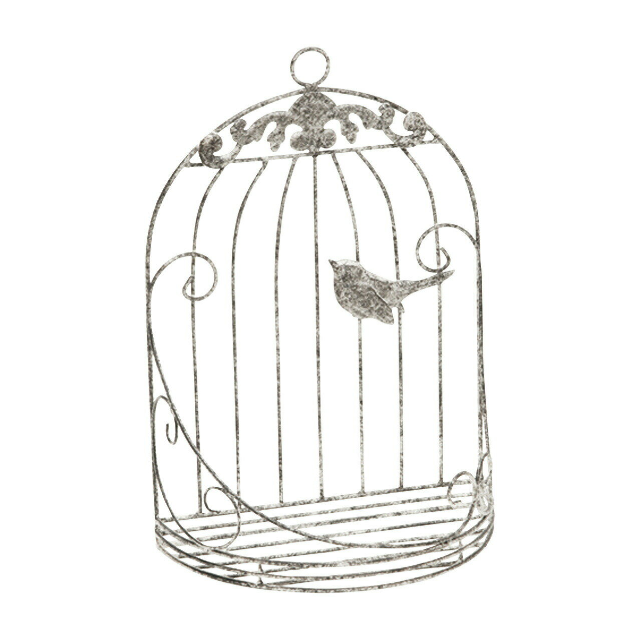 鳥かご バルコニー 小 グレイ ワイヤーベース [TDLND044892] ハンドメイド資材 オブジェ 置物 ワイヤー インテリア小物 飾り フラワー雑貨