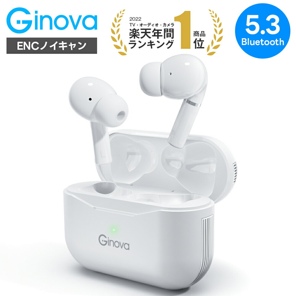 Ginova 送料無料 ワイヤレス イヤホン bluetooth5.3 自動接続 8時間音...