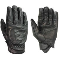 ☆数量限定在庫処分特価☆KnuckleHeadGlovesShorty牛革ブラックバイク用グローブ