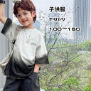 キッズ ジュニア 子供 男の子 半袖 Tシャツ tシャツ トップス グラデーション シンプル カジュアル 無地 ワンポイント ロゴ 夏服