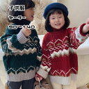 ベビー 赤ちゃん キッズ ジュニア 子供 女の子 長袖 セーター 柄 シンプル カジュアル かわいい