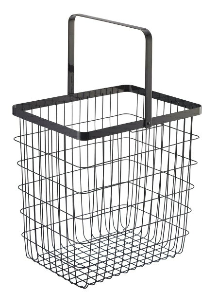 びーんず キッチンと暮らしの道具の山崎実業 洗濯かご tower タワー ランドリー ワイヤーバスケット L ブラック 3163｜アングル3