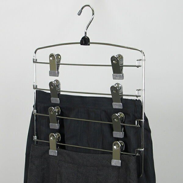 ハンガー スカート用 アニマーレ スカートハンガー 4段 シルバー AN-06 ｜ ボトム レディース 滑らない 滑り止め 衣類 ハンガーのプロが作ったのサムネイル