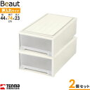 収納ケース ビュートケース 幅44×奥行74×高さ23cm カプチーノ 2個セット ワイド W-23 | 押入れ収納 押し入れ 引き出し ケース 衣装 衣類 服...