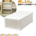 収納ケース たっぷり収納ケース 幅39×奥行66×高さ23cm ホワイト 66M | 引き出し プラスチック 押し入れ 収納ボックス 衣装ケース 押入れ収納 積み重ね 衣類 服 整理 衣替え
