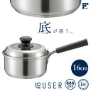 ローザー IH対応片手鍋 ガラス窓付蓋 16cm RB-2314 | 煮込み鍋 フタ付き ガス IH対応 ステンレス 丈夫 煮る 茹でる 錆びにくい